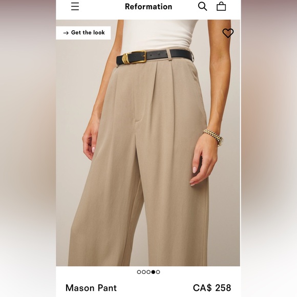 Reformation Mason Pant in Khaki - Picture 4 of 6